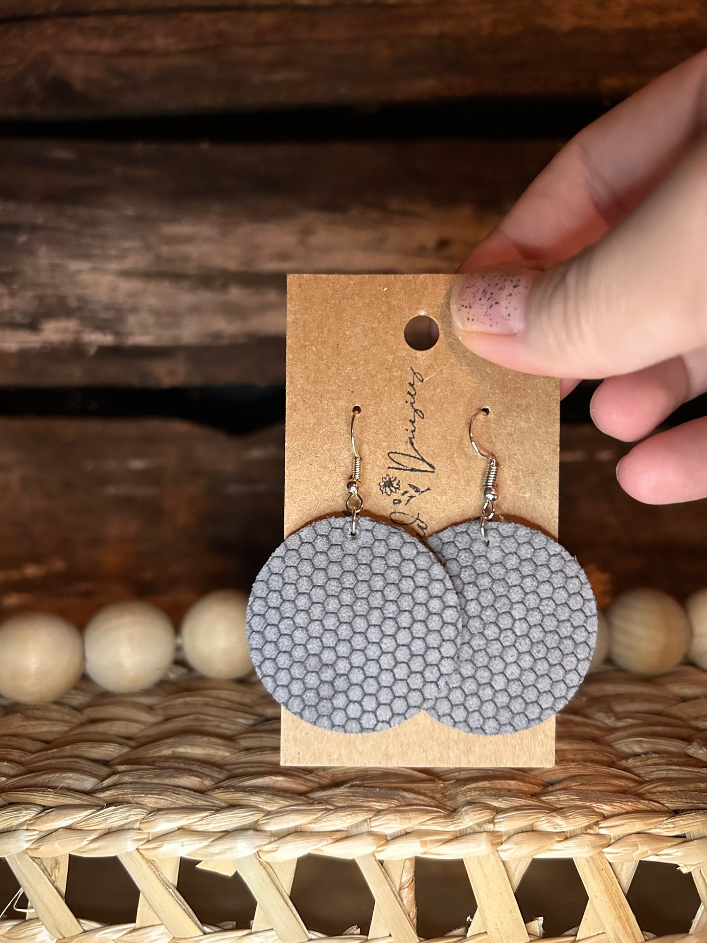 Faux leather circles