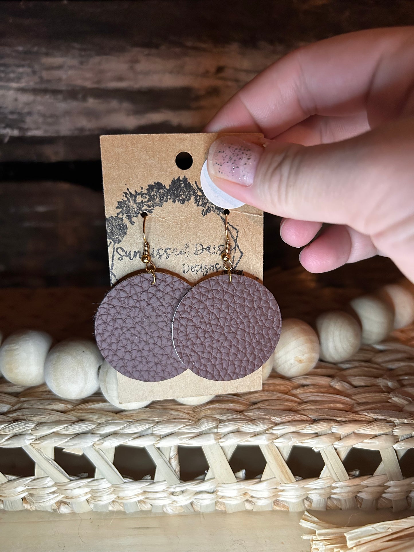 Faux leather circles